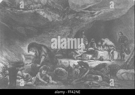 Stämme Höhle La Caverne, Par Celestin Nanteuil 1855. Illustrierte London News Stockfoto
