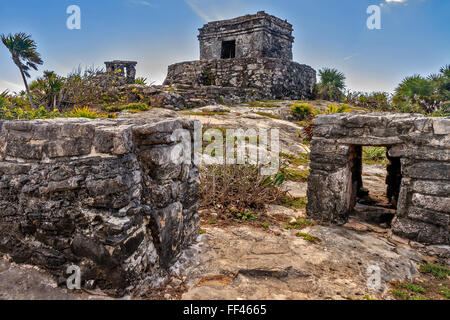 Gott der Winde Tempel tulum Mexiko Stockfoto