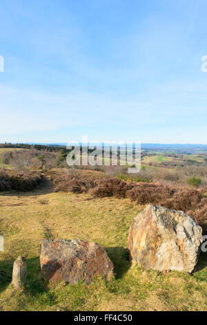 Landschaft mit Steinen in Haute-Vienne-Frankreich Stockfoto