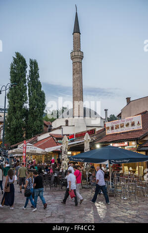 Havadze Duraka Moschee am wichtigsten Platz der Bascarsija historischen Viertel in Sarajevo, Bosnien und Herzegowina Stockfoto