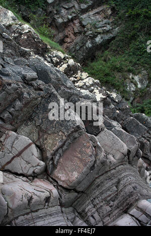 Felsformation in Clovelly ein kleines Dorf in der Devon District Torridge Stockfoto