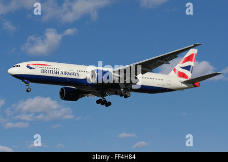 British Airways Boeing 777 Flughafen London Heathrow Stockfoto