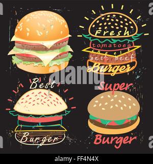 leckere Burger-Speisekarte Stock Vektor