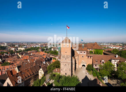 Blick von der Sinwellturm, Nürnberger Burg, Nürnberg, Mittelfranken, Franken, Bayern, Deutschland Stockfoto