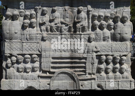 Basis des Obelisken Theodosius in Istanbul, Türkei Stockfoto