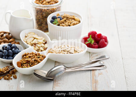 Frühstück auf dem Tisch Stockfoto