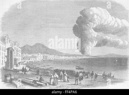 Italien Berg Vesuv ausbrechen von Marinella 1861 gesehen. Illustrierte London News Stockfoto