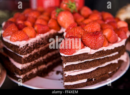 Schokolade und Erdbeer Torten Stockfoto