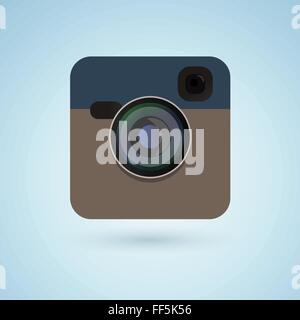 Kamera Blau Symbolfarbe in Vektor Stock Vektor