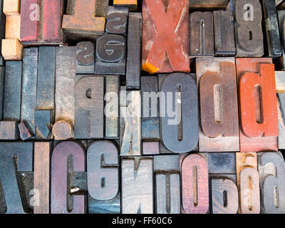 Holz Typ Buchstaben Stockfoto