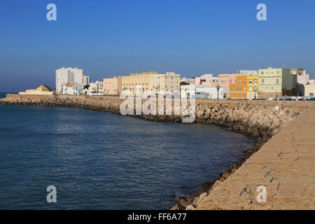 Küste im Barrio De La Vina, Stadtzentrum von Cadiz, Spanien Stockfoto