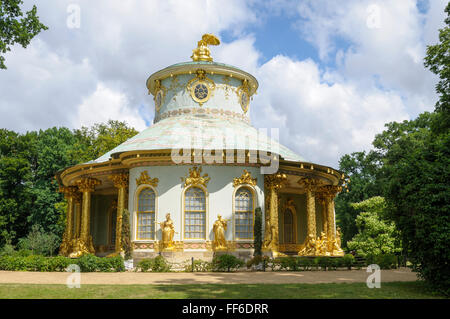 Das chinesische Haus/China-Haus, Pavillon im Park Sanssouci, Potsdam, Brandenburg, Deutschland Stockfoto