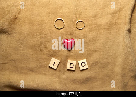 Holzbuchstaben Rechtschreibung, was ich tun Stockfoto