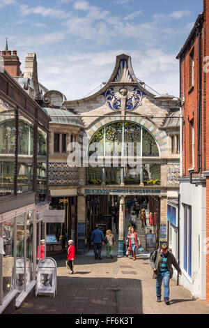 Außenseite der Royal Arcade, Norwich, Norfolk, Großbritannien Stockfoto