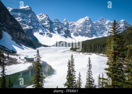 Moraine Lake im Banff National Park. Stockfoto