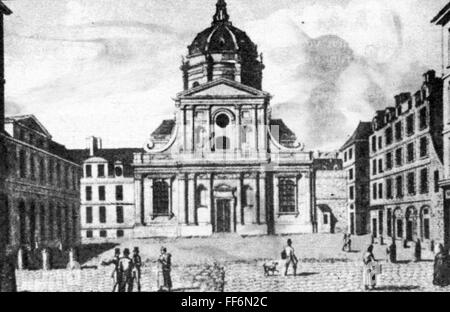 Geographie / Reisen, Frankreich, Paris, Gebäude, Universität, Außenansicht, Sainte Ursule Kapelle, Gravur, 19. Jahrhundert, 19. Jahrhundert, Grafik, Grafik, Pädagogik, Pädagoge, Bildung, Westeuropa, Europa, Kirchen, Kirche, Sakralbau, Sakralbauten, Architektur, Sorbonne, Gebäude, Gebäude, Universität, Universitäten, Kapelle, Kapellen, historisch, historisch, Menschen, Additional-Rights-Clearences-nicht verfügbar Stockfoto