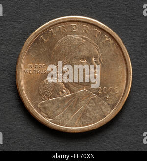 Sacagawea Dollar Münze Stockfoto