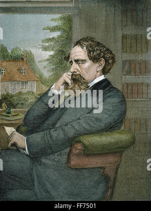 CHARLES DICKENS /n(1812-1870). Englischer Schriftsteller. Stahlstich, 19. Jahrhundert. Stockfoto