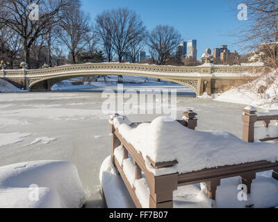 Fotografie-Hintergrund Winterlandschaft – 3 X 2,4 M, Mit Bogenbrücke Im Central Park