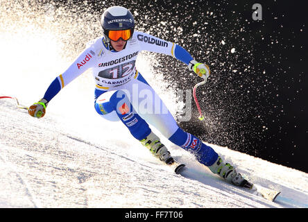 Kandahar, Garmisch-Partenkirchen, Deutschland. 6. Februar 2016. FIS Damen Abfahrt Ski-Weltmeisterschaften. Kajsa Kling aus Schweden in Aktion. © Aktion Plus Sport/Alamy Live-Nachrichten Stockfoto