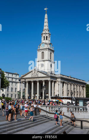 St Martins in den Bereichen Kirche, Trafalgar Square, London. VEREINIGTES KÖNIGREICH. Stockfoto