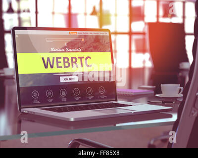 WEBRTC Konzept auf Laptop-Bildschirm. Stockfoto