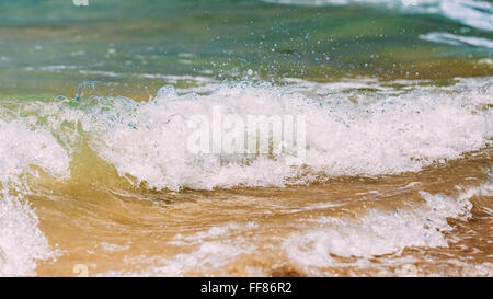 Frischen Meer Ozean Wellen Ozean Schaum Hintergrund. Stockfoto