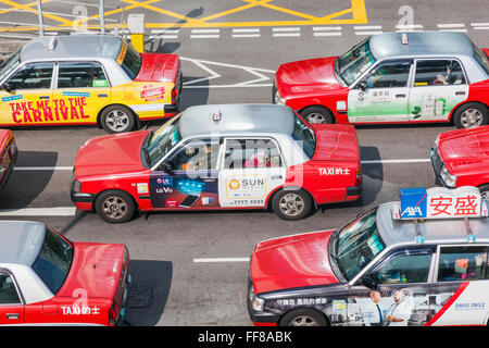 China, Hong Kong, Taxis Stockfoto