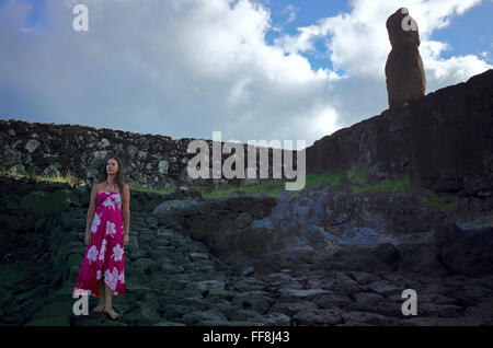 Pianist Mahani Teave, Eastern Island 2015 Stockfoto