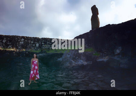 Pianist Mahani Teave, Eastern Island 2015 Stockfoto