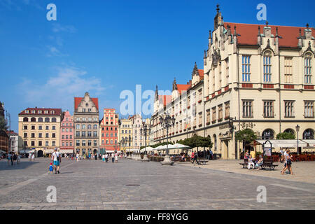 Marktplatz und Tuch Hall in Wroclaw, Polen. Stockfoto