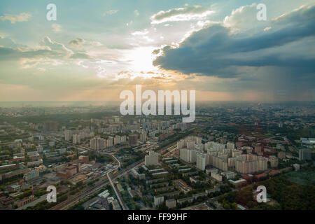 Birdseye Blick auf Moskau, Russland, Sommer Stockfoto