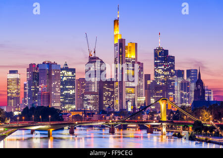 Frankfurt am Main Skyline am Main. Stockfoto