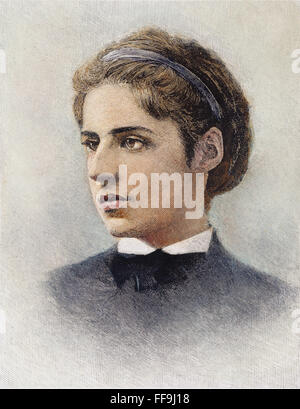 EMMA LAZARUS (1849 – 1887). /nAmerican Dichter und Essayist: Holz, Gravur, 1888. Stockfoto