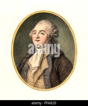 LUDWIG XVI. (1754-1793). /nKing von Frankreich, 1774-1792. Farbige Aquatinta, spätes 18. Jahrhundert. Stockfoto