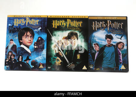 Harry Potter und der Stein der Weisen, Harry Potter und die Kammer der Geheimnisse und Harry Potter und der Gefangene von Askaban S Stockfoto