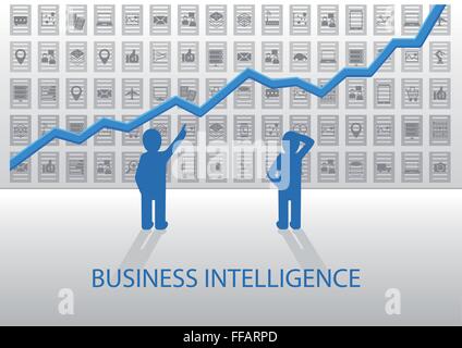 Business-Intelligence-Abbildung. Positive Chart Analyse Stock Vektor