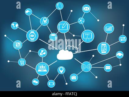 Cloud-computing-Konzept als Vektor-illustration Stock Vektor