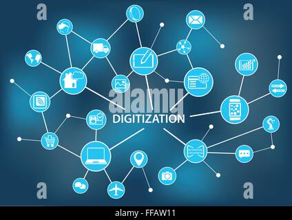 Digitalisierung-Konzept als Vektor-illustration Stock Vektor