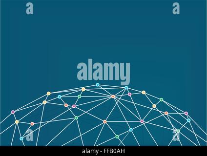 World Wide Web mit Netzwerk von Linienverbindungen Stock Vektor