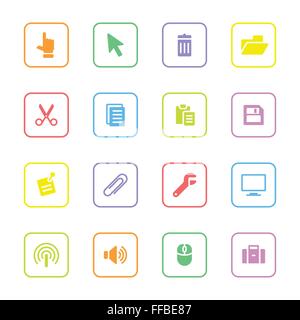 [EPS10] bunte Web Icon-set 3 mit abgerundeten Rechteck frame Stock Vektor