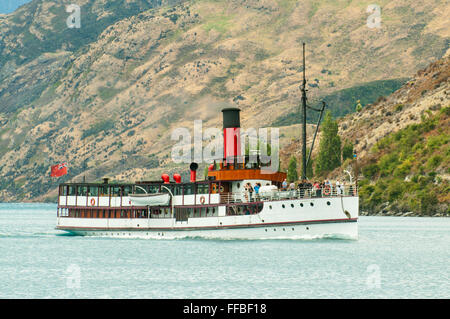 TSS Earnslaw, Lake Wakatipu, in der Nähe von Queenstown, Otago, Neuseeland Stockfoto