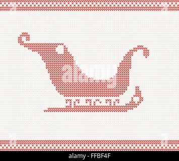 Gestrickte Schlitten im norwegischen Stil. Vektor-illustration Stock Vektor