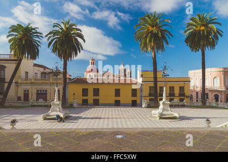 Rathaus-Platz (Plaza del Ayuntamiento) in La Orotava, Teneriffa, Spanien Stockfoto