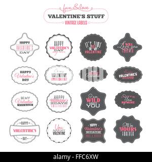 Valentinstag Vintage Etiketten Stock Vektor