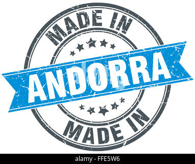 in Andorra blaue Runde Vintage Stempel gemacht Stockfoto