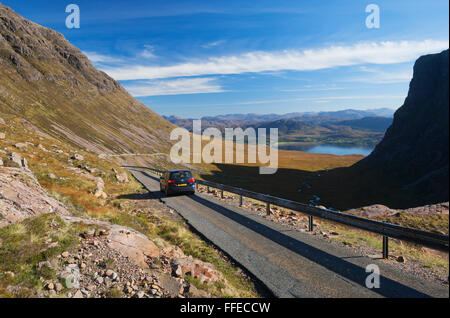 Der Gebirgspass, Applecross (oder Bealach Na Bà)-Ross-Shire, Schottisches Hochland. Stockfoto