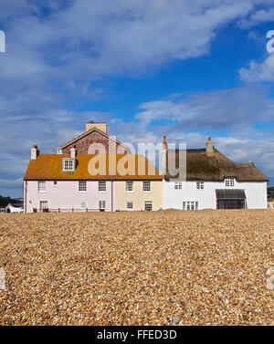 Dorset West Bay Cottages Chesil Beach an der Jurassic coast Stockfoto