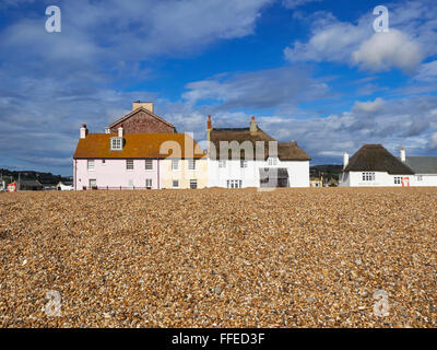 Dorset West Bay Cottages Chesil Beach an der Jurassic coast Stockfoto