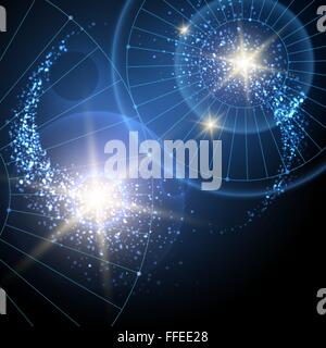 Raum abstrakte Sterne Hintergrund mit runden Formen. Stock Vektor